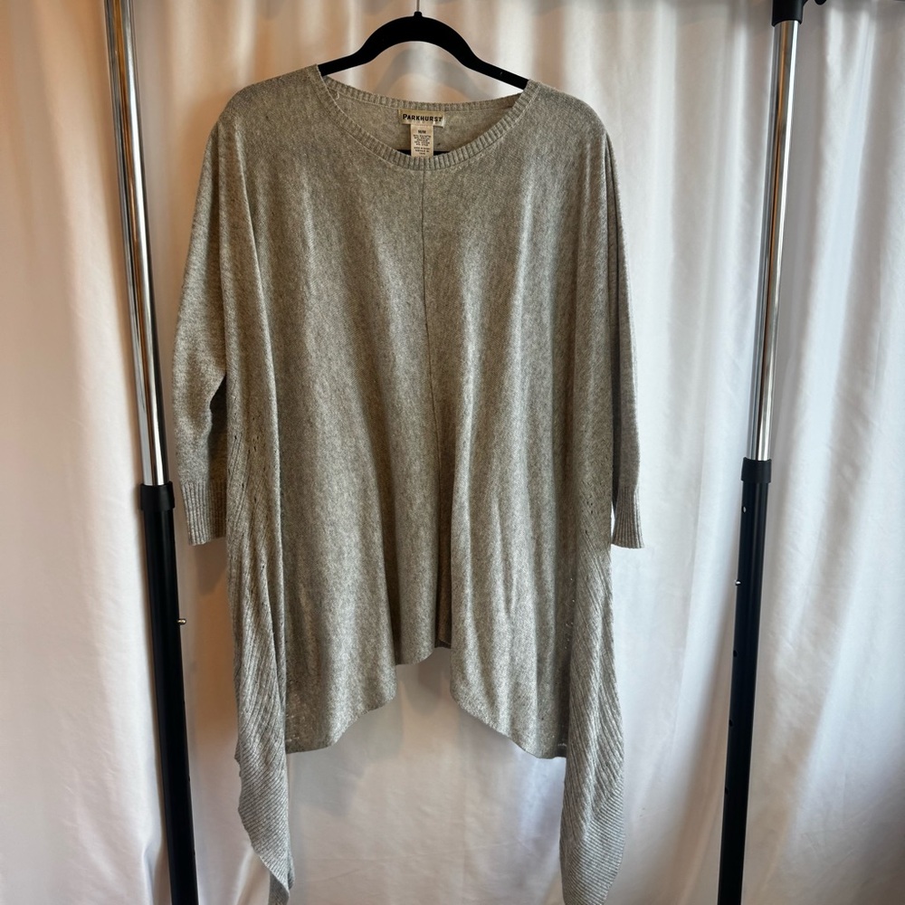 Parkhurst Light Gray Knit Top Poncho From Nordstrom sz M